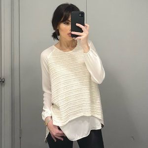 Design Lab Lord & Taylor Layered Split Back Sweater Top